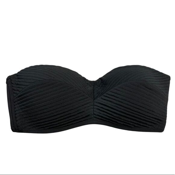Seafolly Black Quilted Bustier Bandeau Bikini Top - Picture 3 of 5